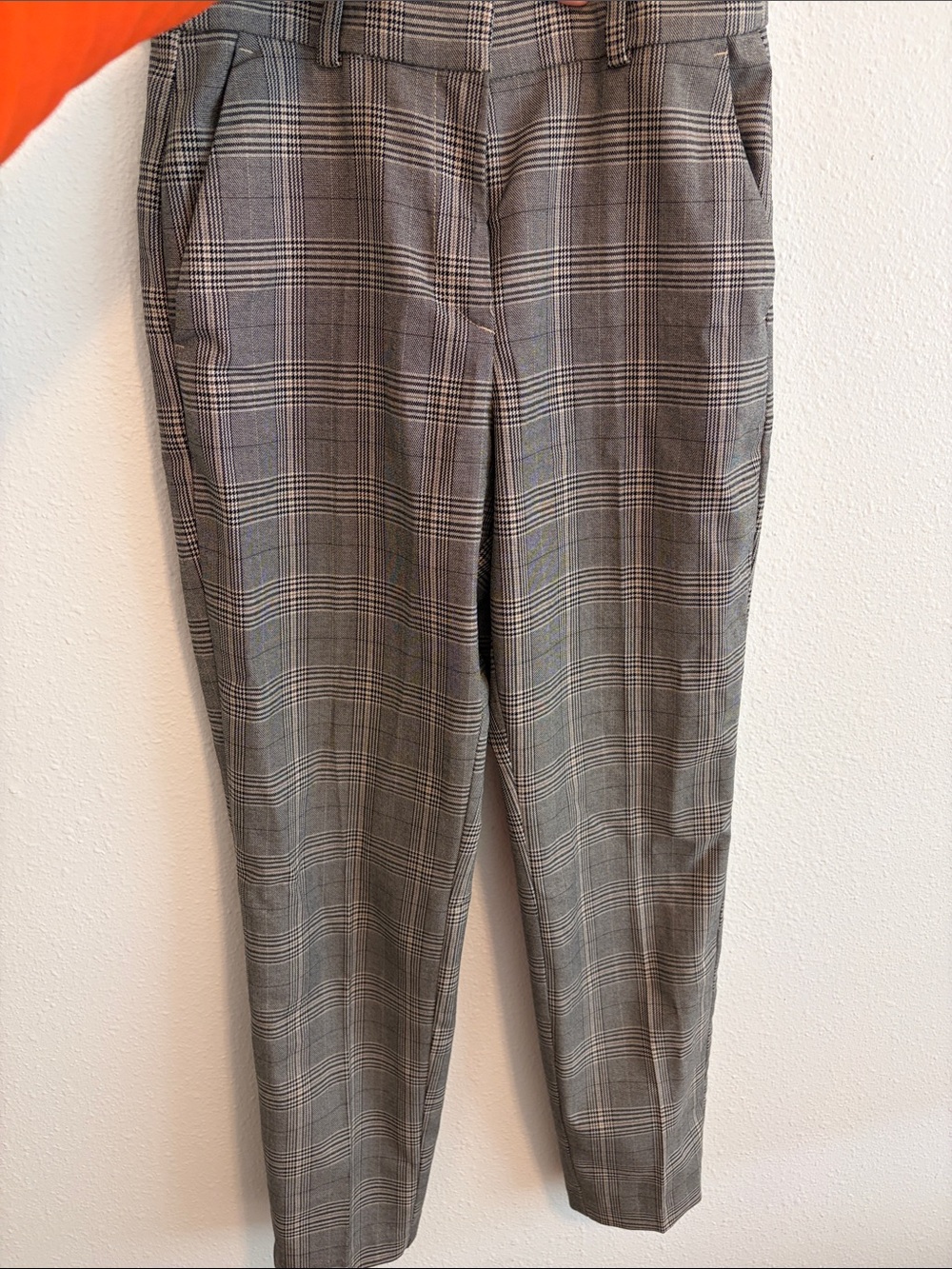 H&M Gray Plaid Cropped Dress Pants